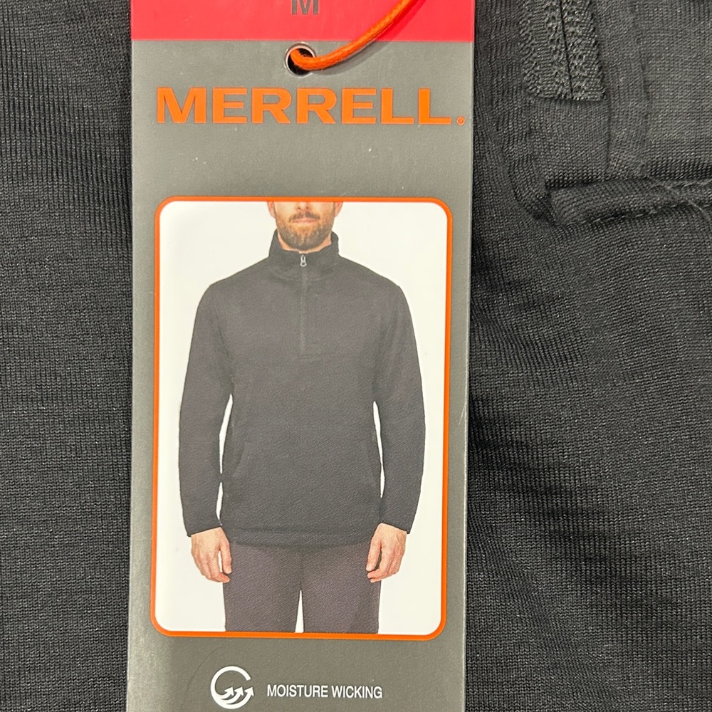 Merrell Men's Black Quarter-Zip Pull over 1/4 Jacket size Medium - Picture 4 of 8